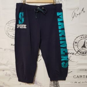 PINK Seattle mariners cropped sweatpants, medium